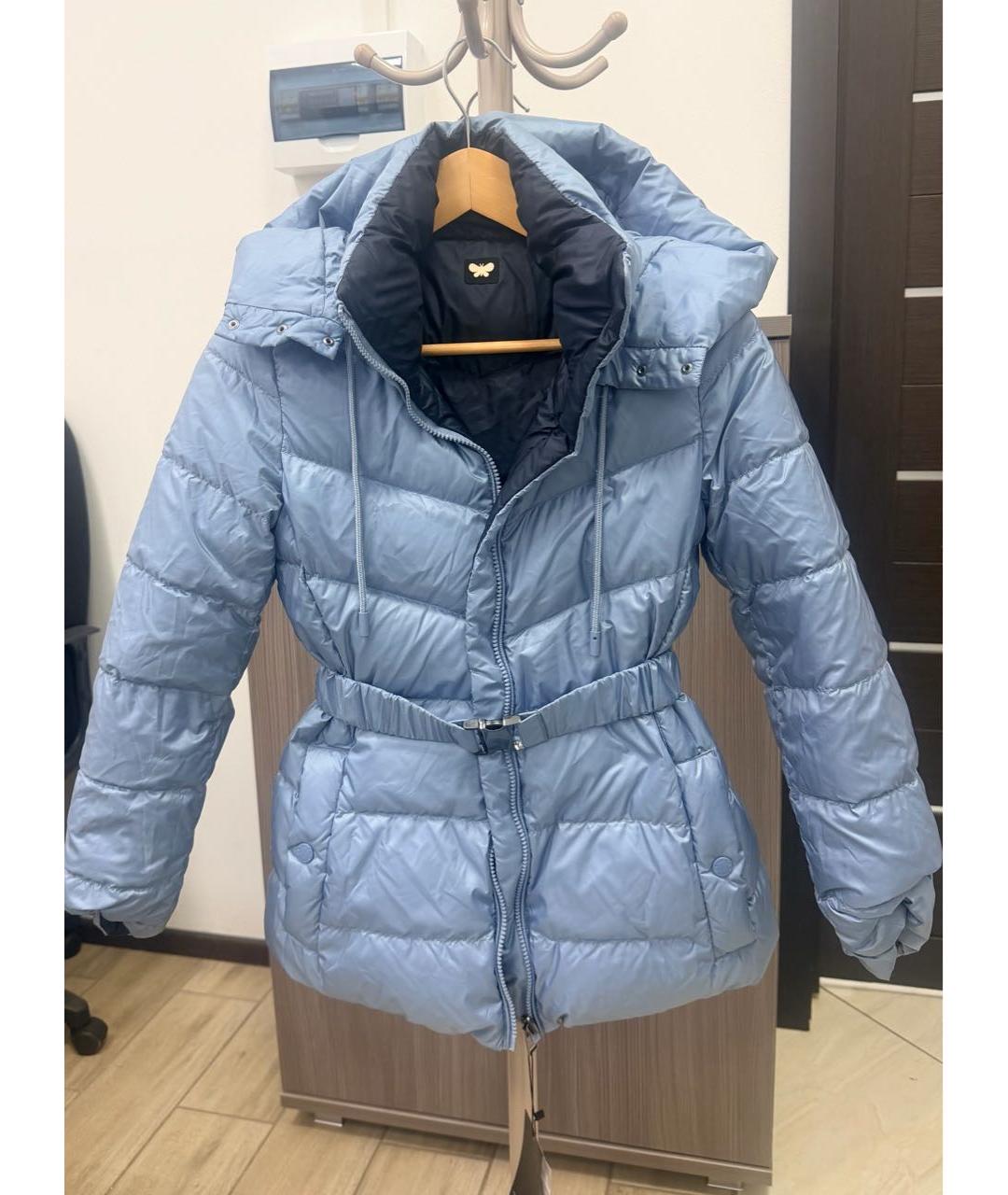 WEEKEND MAX MARA Голубой полиэстеровый пуховик, фото 4