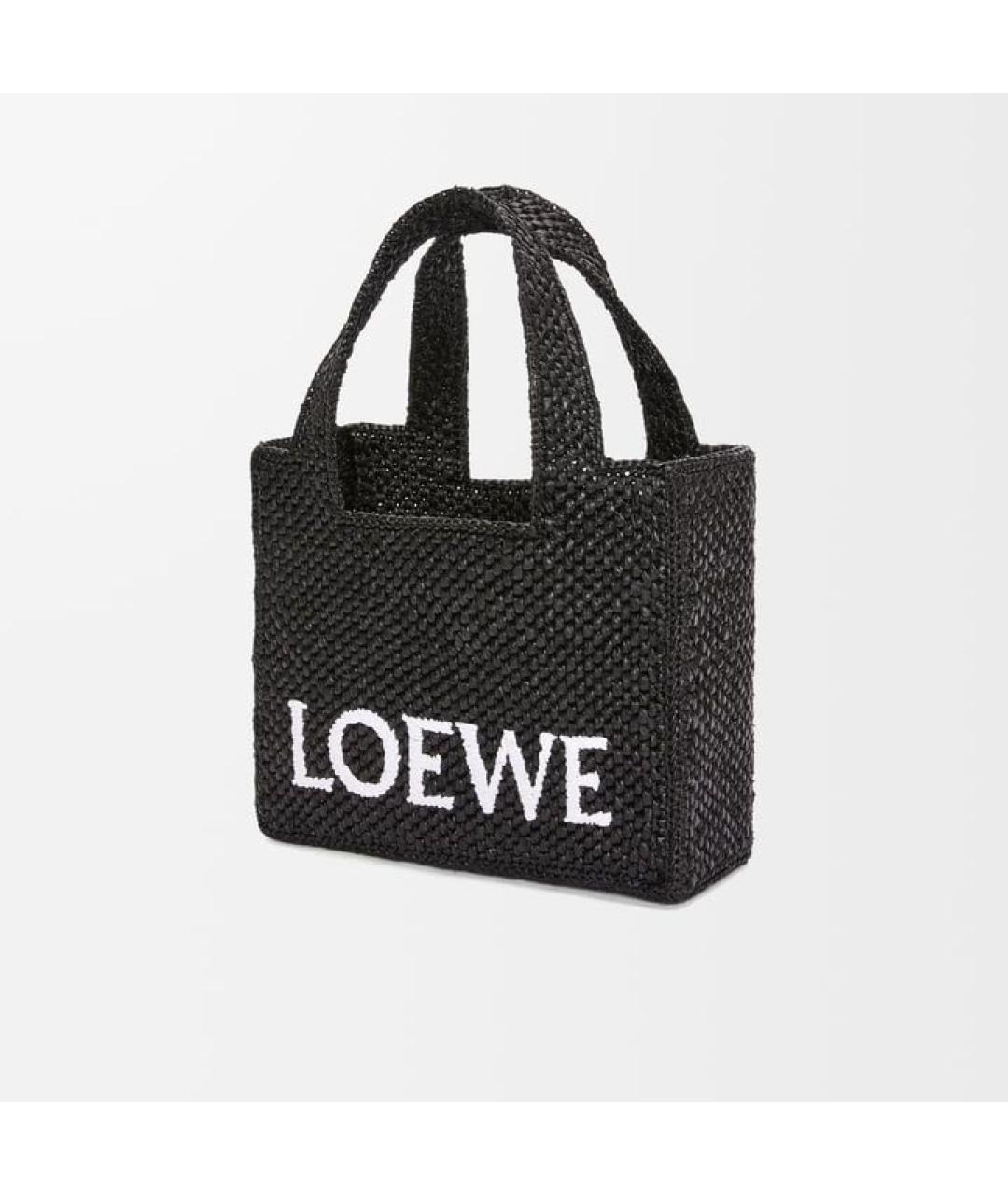 LOEWE Черная пелетеная сумка с короткими ручками, фото 4