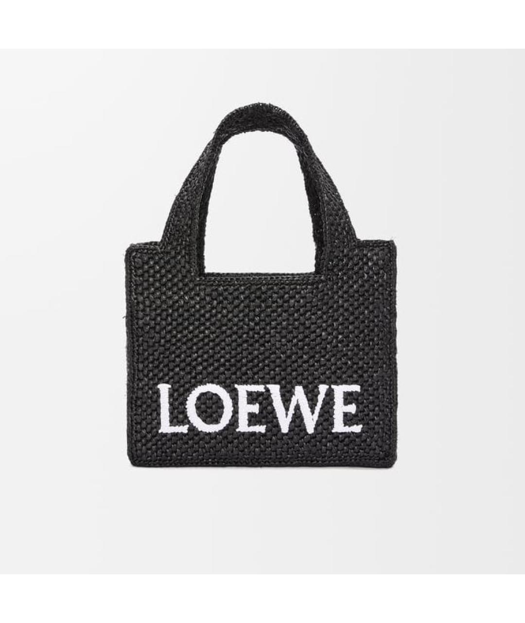 LOEWE Черная пелетеная сумка с короткими ручками, фото 6