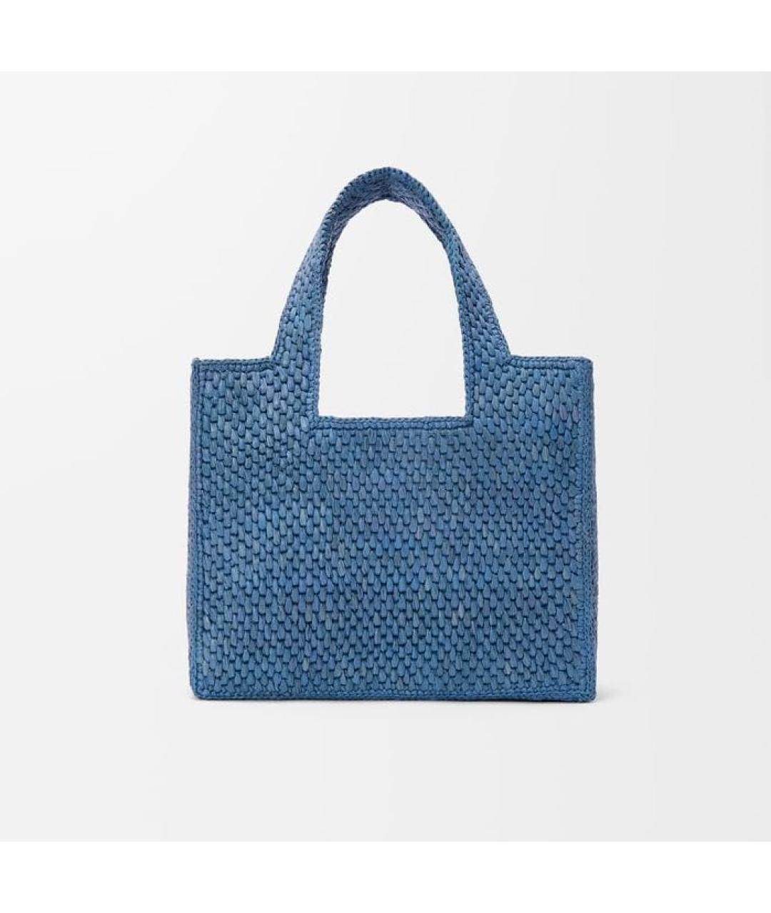 LOEWE Синяя пелетеная сумка с короткими ручками, фото 4