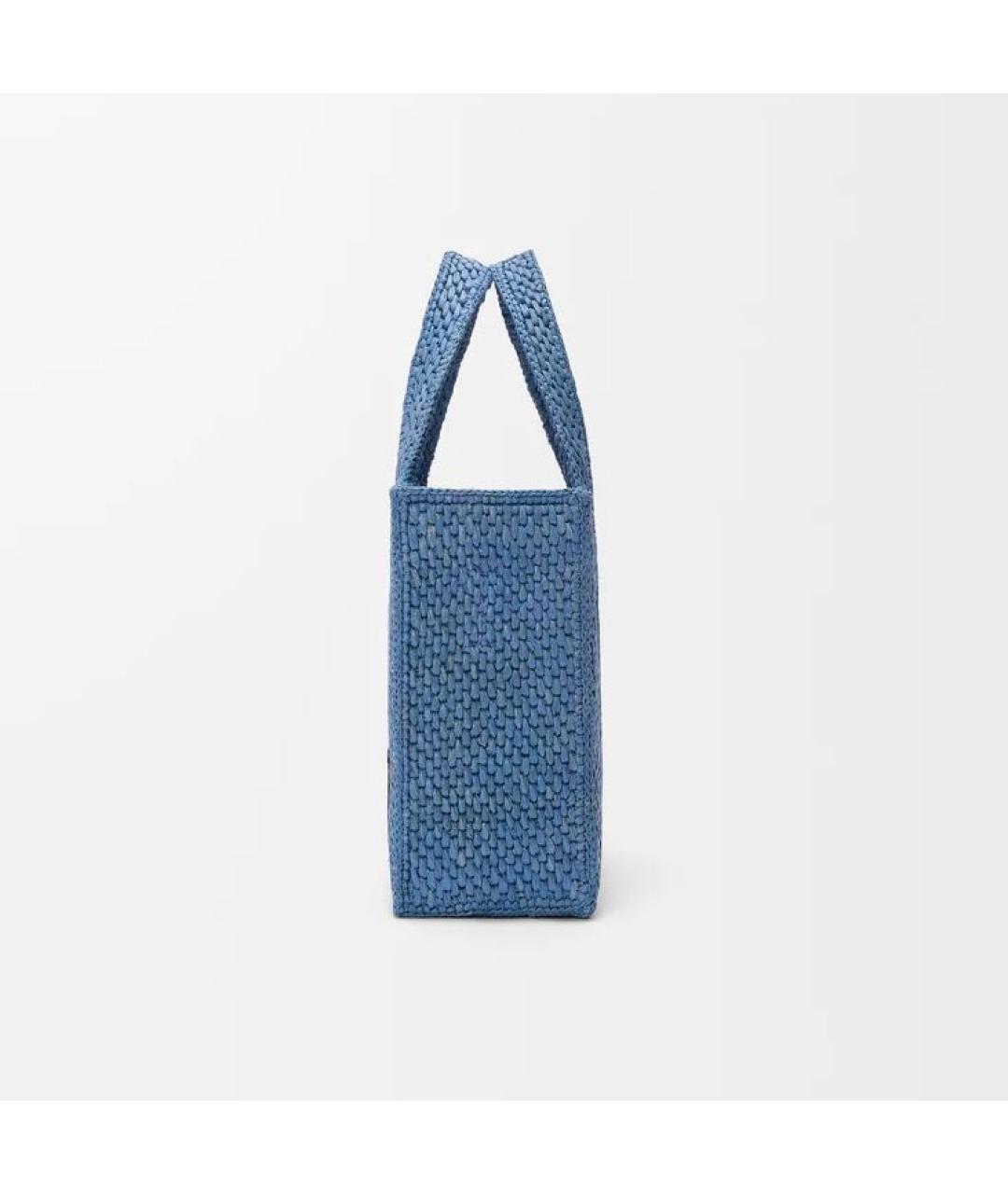 LOEWE Синяя пелетеная сумка с короткими ручками, фото 3