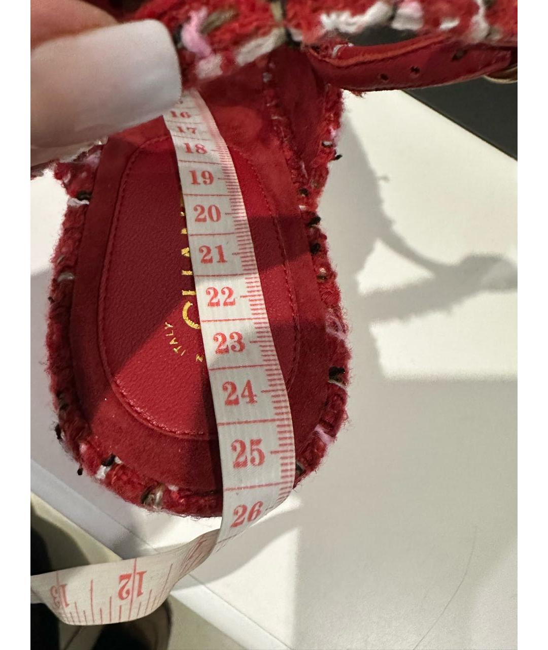 CHANEL Красные текстильные туфли, фото 8