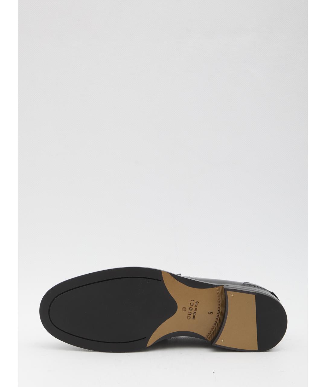 GUCCI Черные кожаные лоферы, фото 4