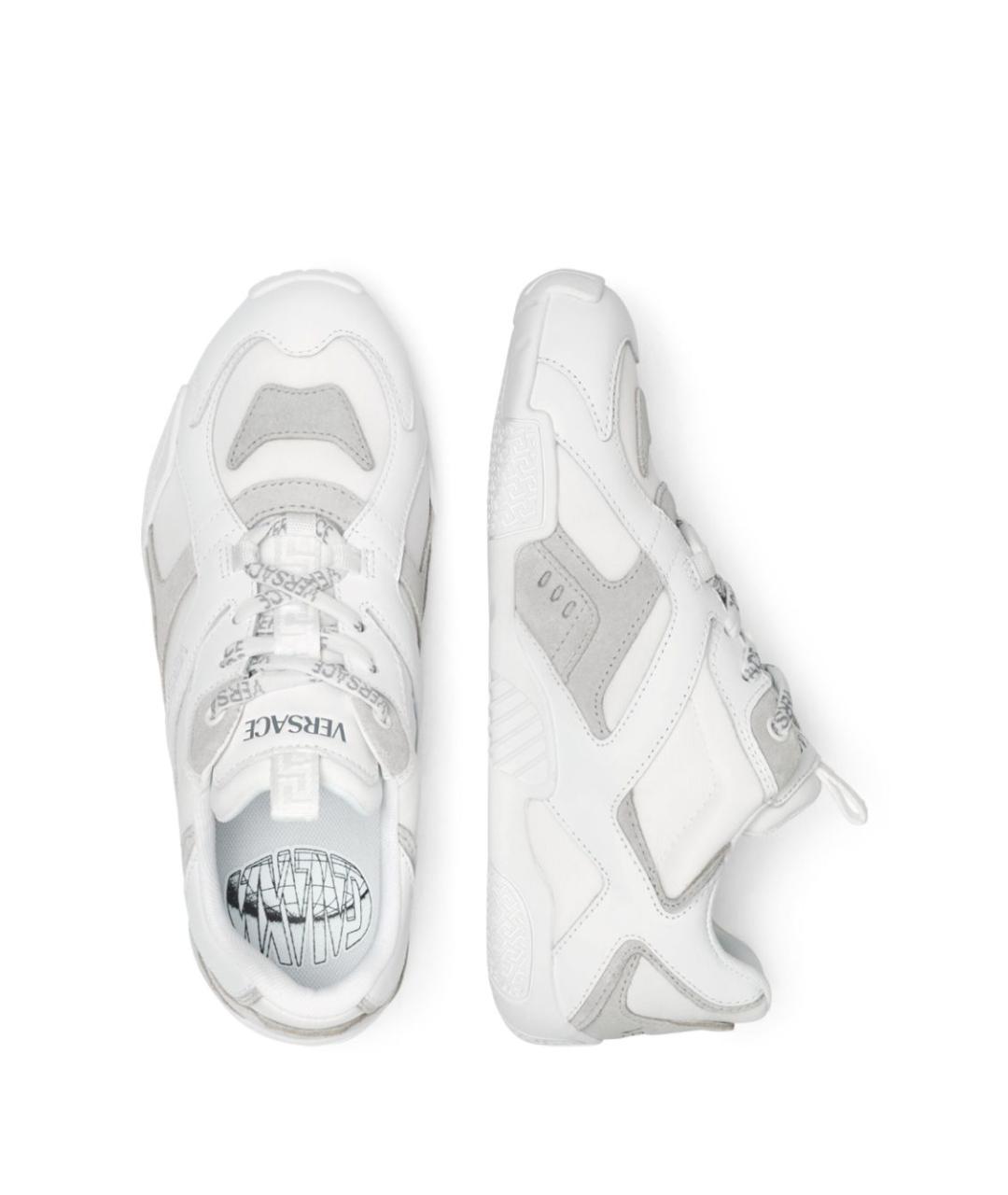 VERSACE Белые кожаные кроссовки, фото 2
