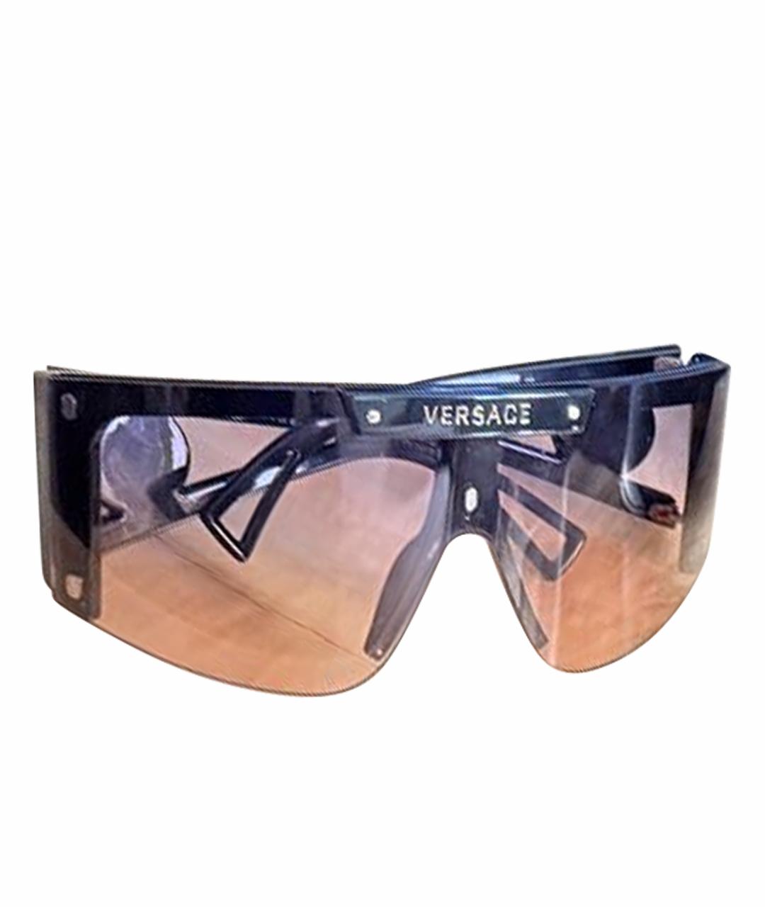 VERSACE Черные пластиковые солнцезащитные очки, фото 1