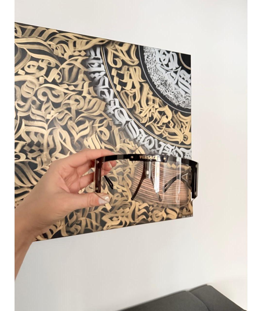 VERSACE Черные пластиковые солнцезащитные очки, фото 5