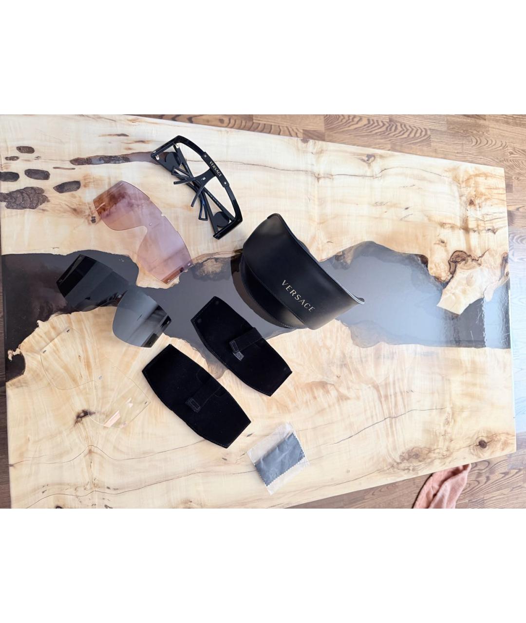 VERSACE Черные пластиковые солнцезащитные очки, фото 6