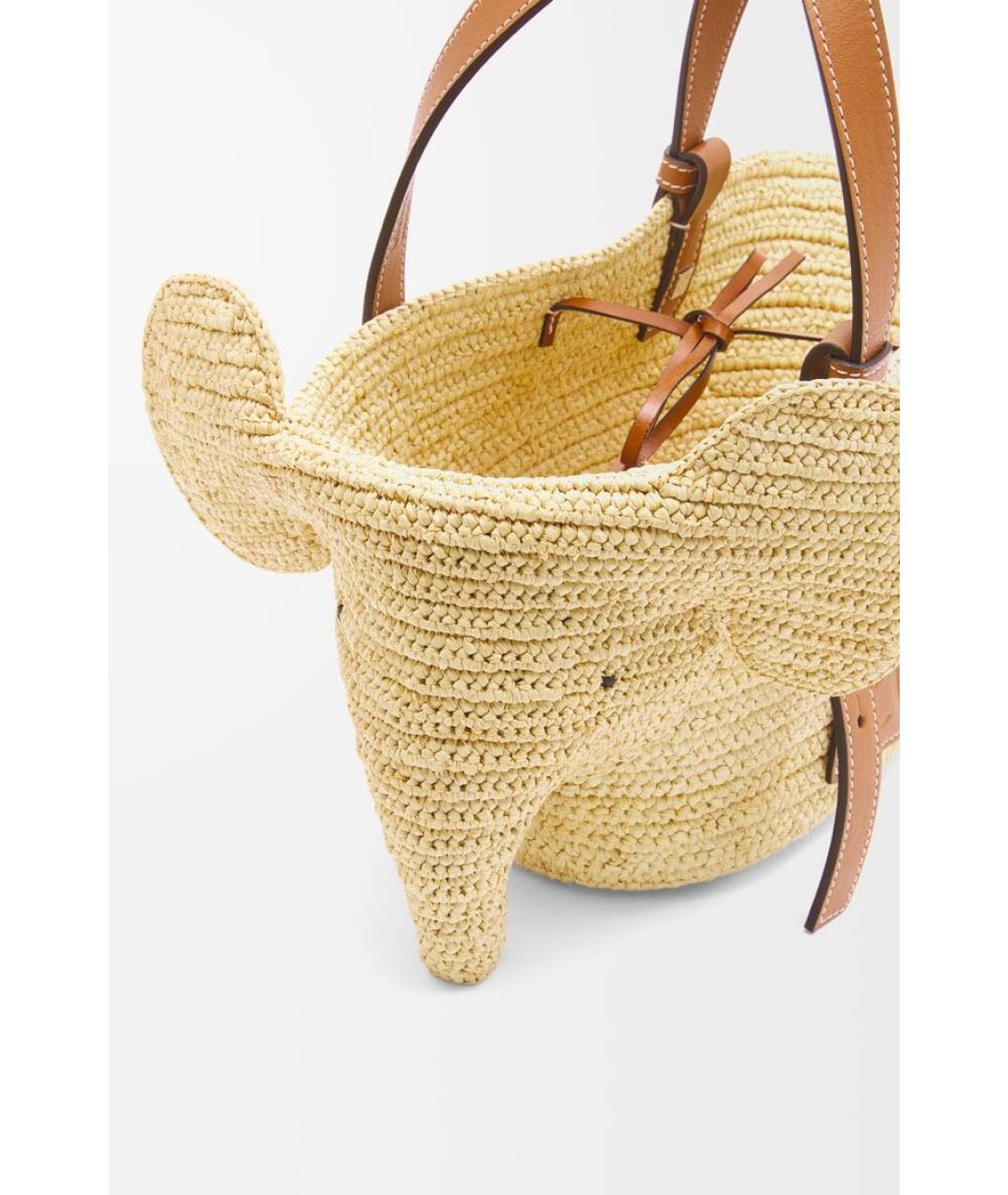 LOEWE Бежевая пелетеная пляжная сумка, фото 5