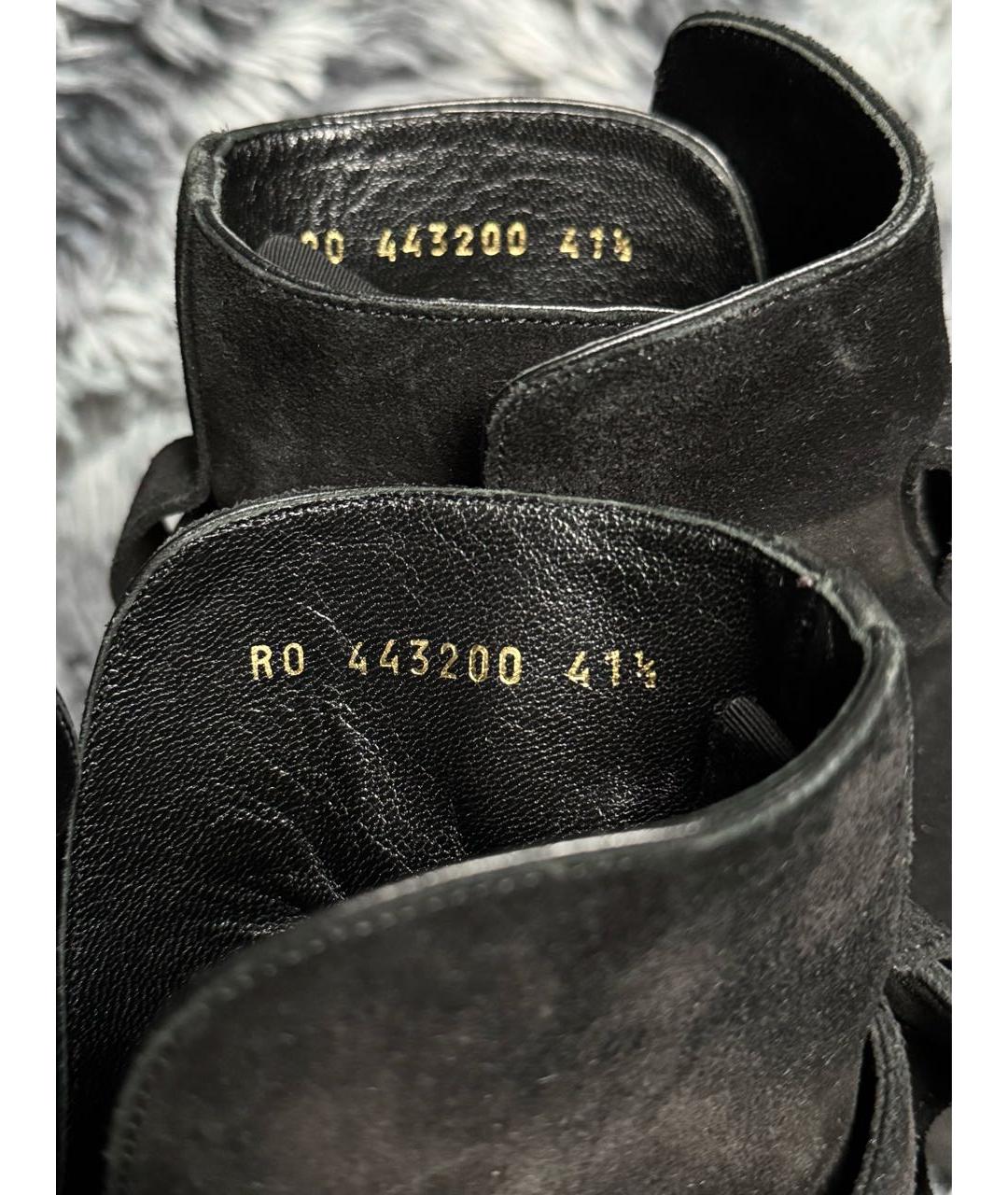 SAINT LAURENT Черные замшевые высокие ботинки, фото 5