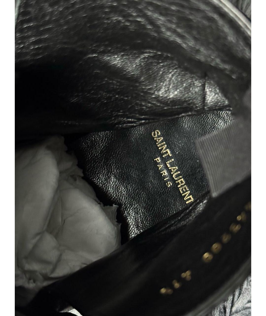 SAINT LAURENT Черные замшевые высокие ботинки, фото 6