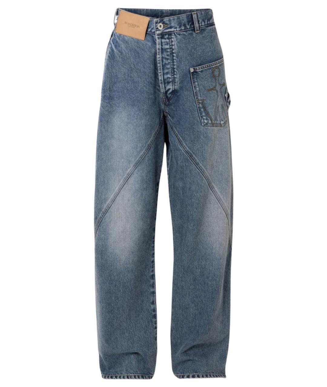 J.W.ANDERSON Синие хлопковые прямые джинсы, фото 1