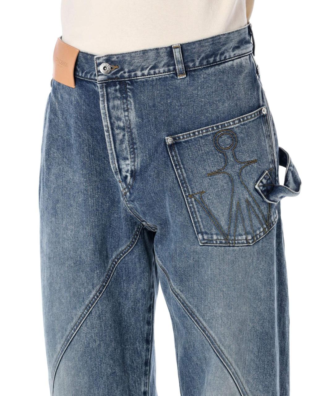 J.W.ANDERSON Синие хлопковые прямые джинсы, фото 4