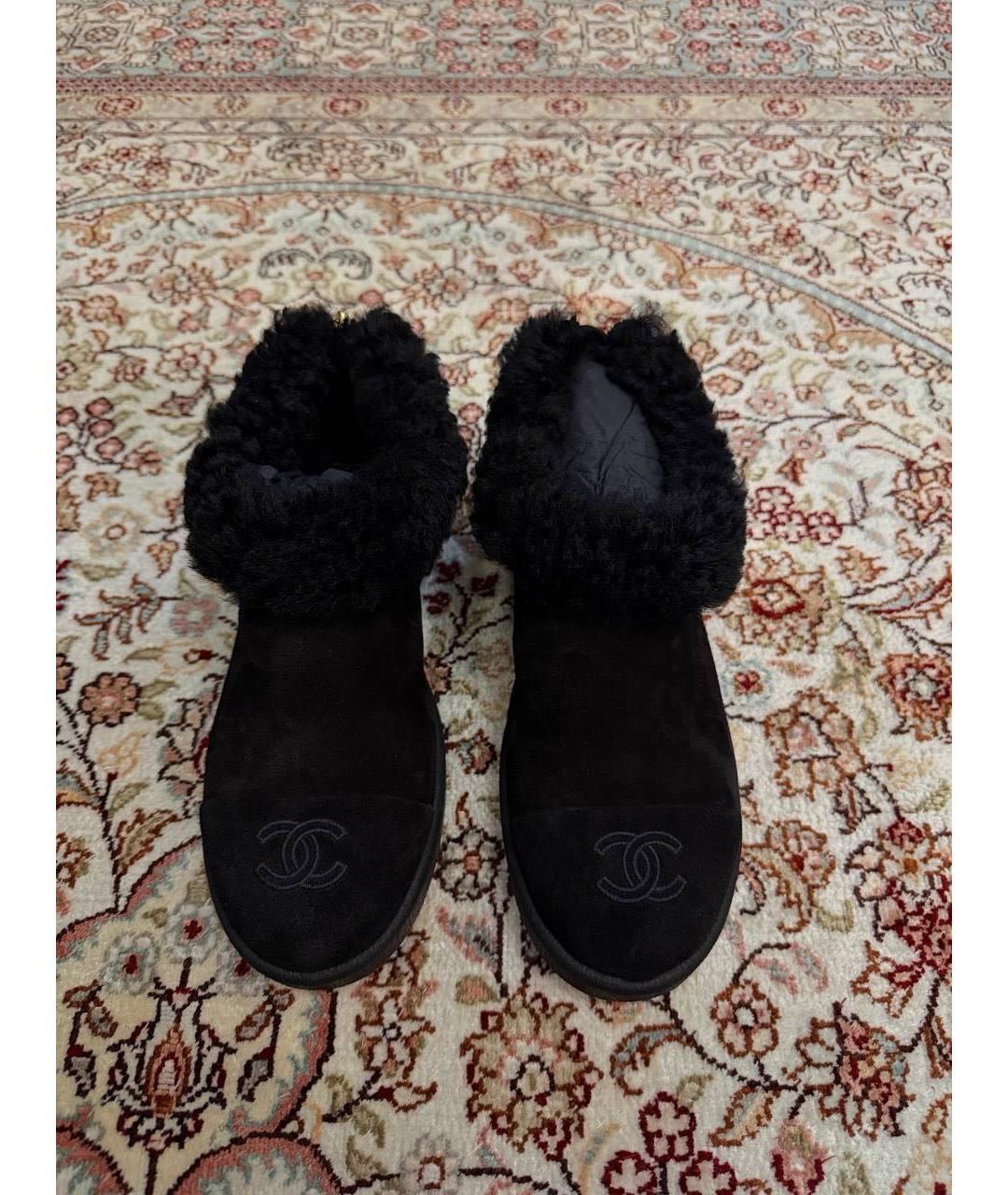 CHANEL Черные замшевые ботинки, фото 7