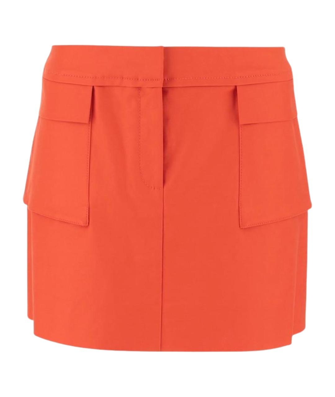 TORY BURCH Оранжевая хлопковая юбка мини, фото 1