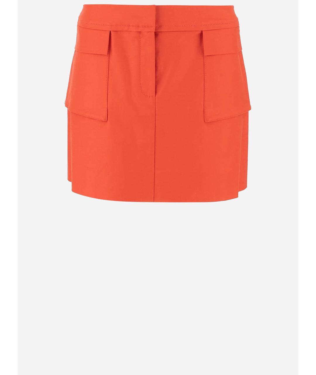 TORY BURCH Оранжевая хлопковая юбка мини, фото 4