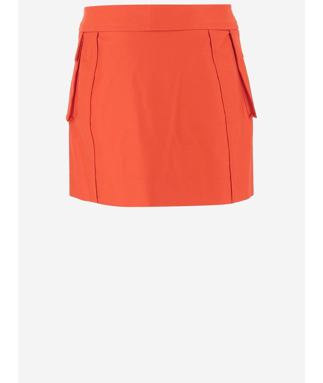 TORY BURCH Оранжевая хлопковая юбка мини, фото 2