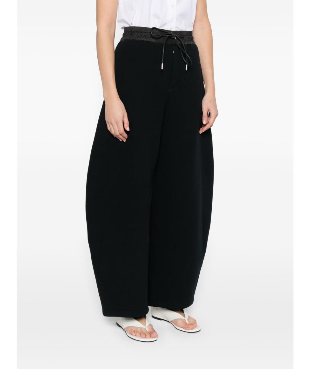 SACAI Черные хлопковые брюки широкие, фото 4
