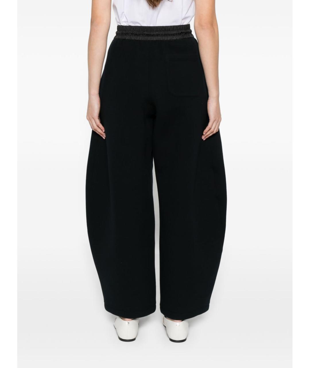 SACAI Черные хлопковые брюки широкие, фото 5