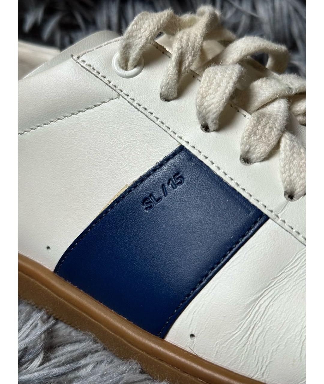 SAINT LAURENT Белые кожаные низкие кроссовки / кеды, фото 6