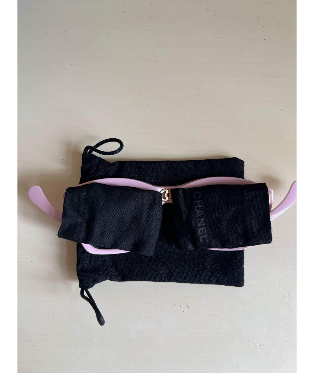 CHANEL Розовые пластиковые солнцезащитные очки, фото 2