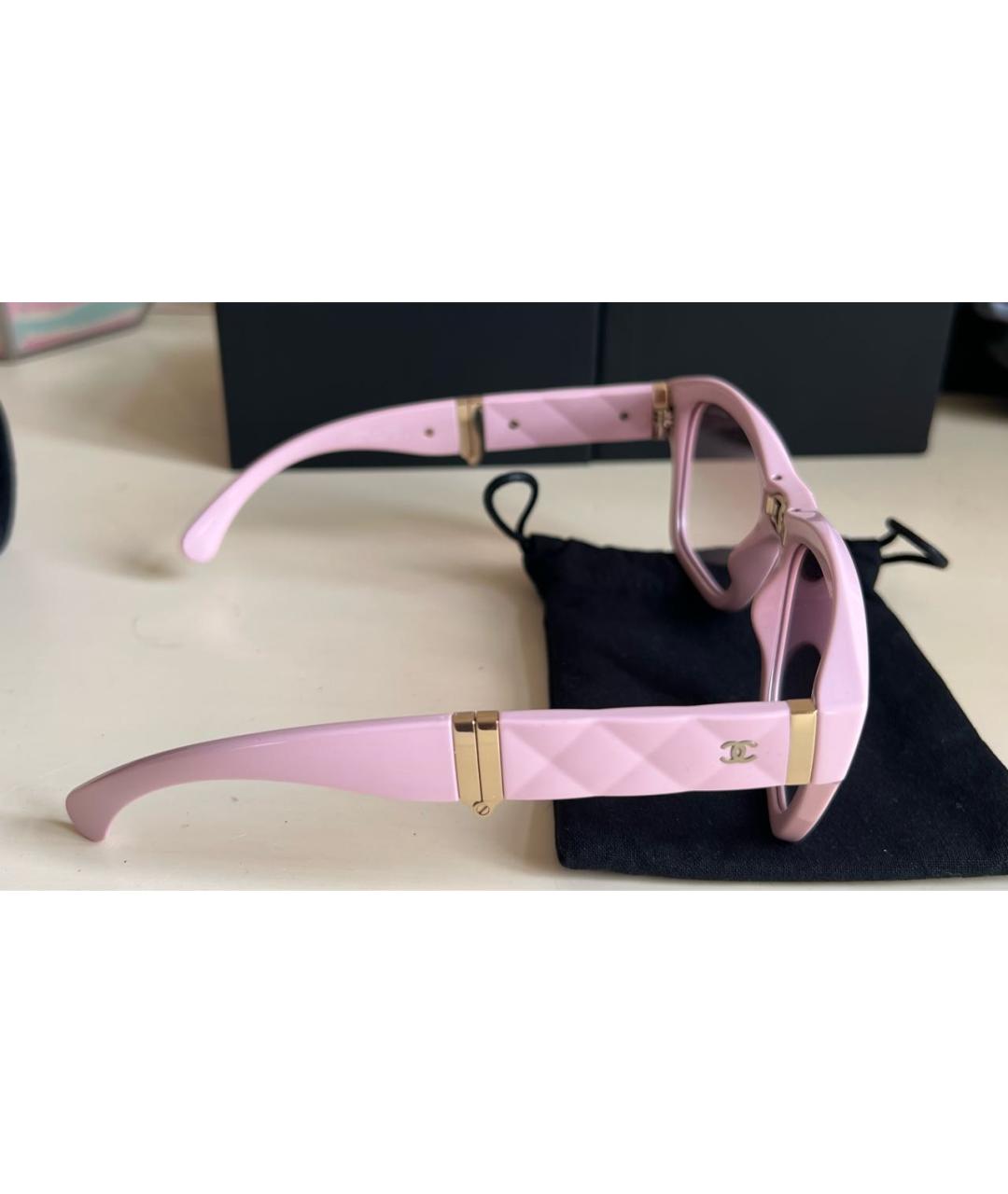 CHANEL Розовые пластиковые солнцезащитные очки, фото 3