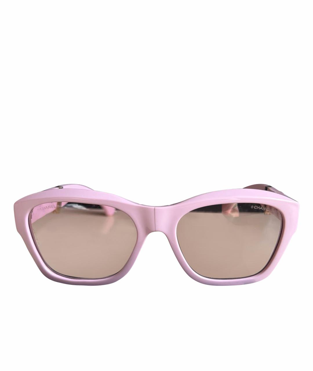 CHANEL Розовые пластиковые солнцезащитные очки, фото 1