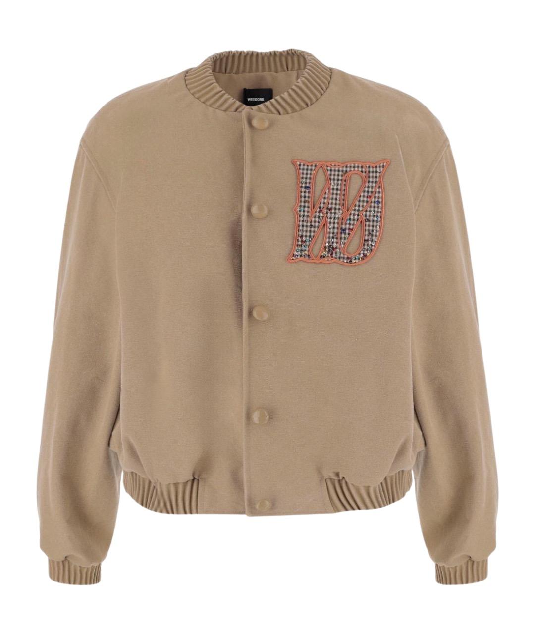 WE11DONE Бежевая полиэстеровая куртка, фото 1