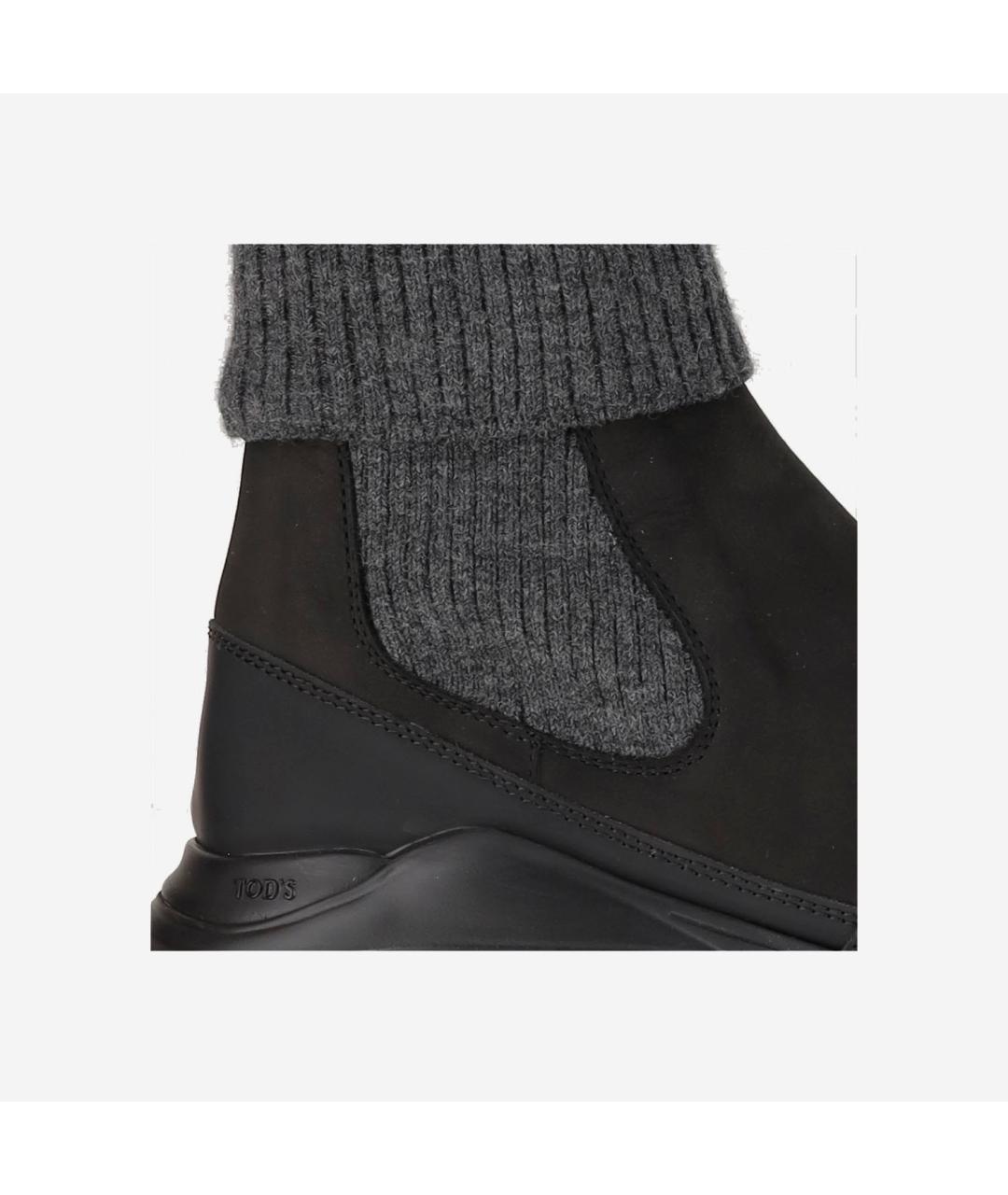 TOD'S Черные кожаные ботинки, фото 4