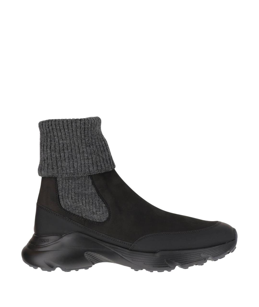 TOD'S Черные кожаные ботинки, фото 1