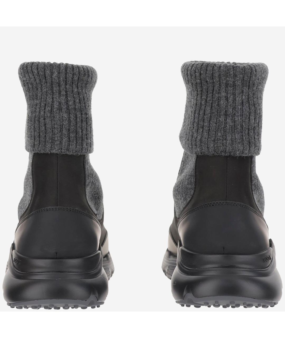 TOD'S Черные кожаные ботинки, фото 3