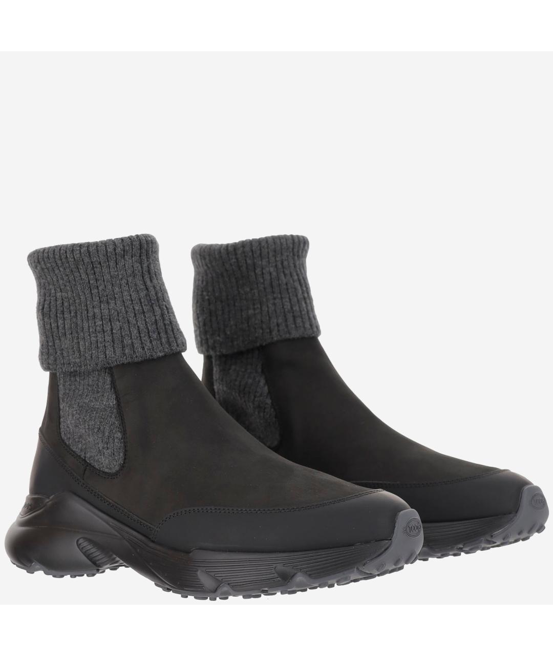 TOD'S Черные кожаные ботинки, фото 2