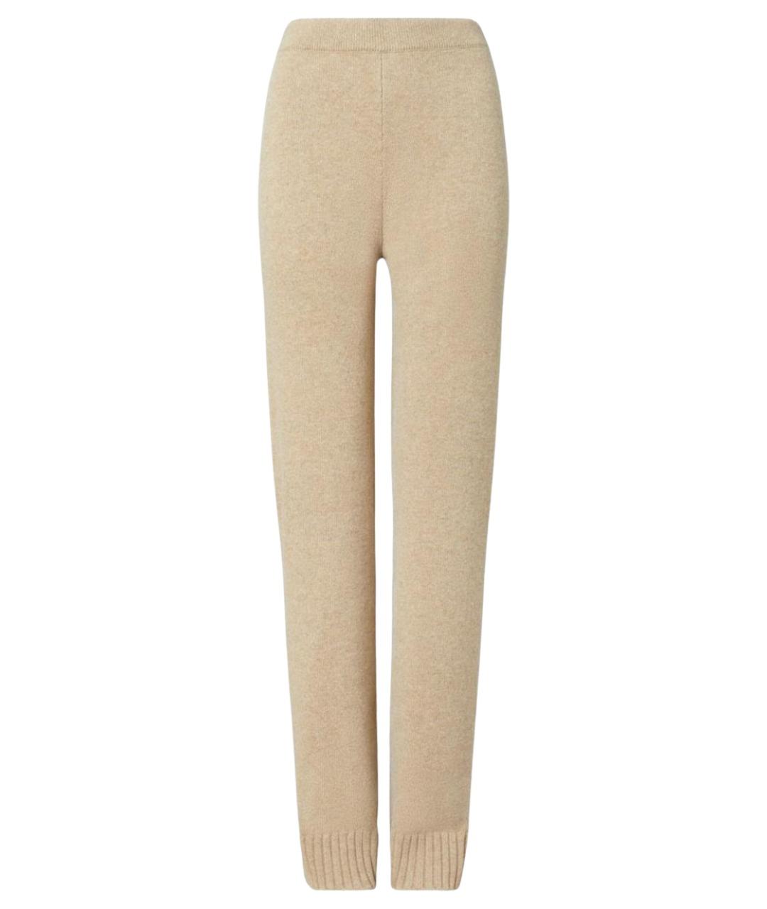 TORY BURCH Бежевые шерстяные прямые брюки, фото 1