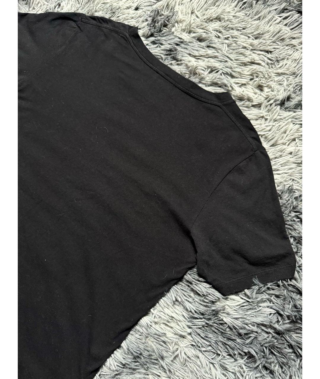 SAINT LAURENT Черная хлопковая футболка, фото 4