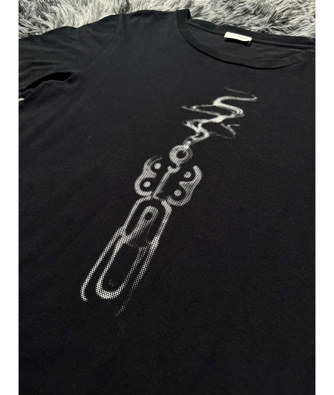 SAINT LAURENT Черная хлопковая футболка, фото 5