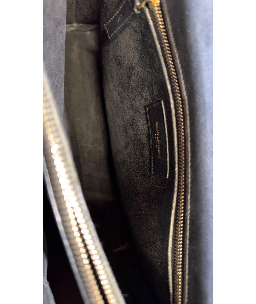 SAINT LAURENT Черная кожаная сумка с короткими ручками, фото 4