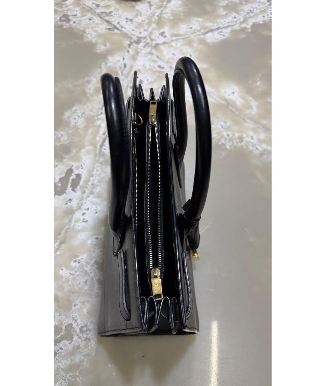 SAINT LAURENT Черная кожаная сумка с короткими ручками, фото 7