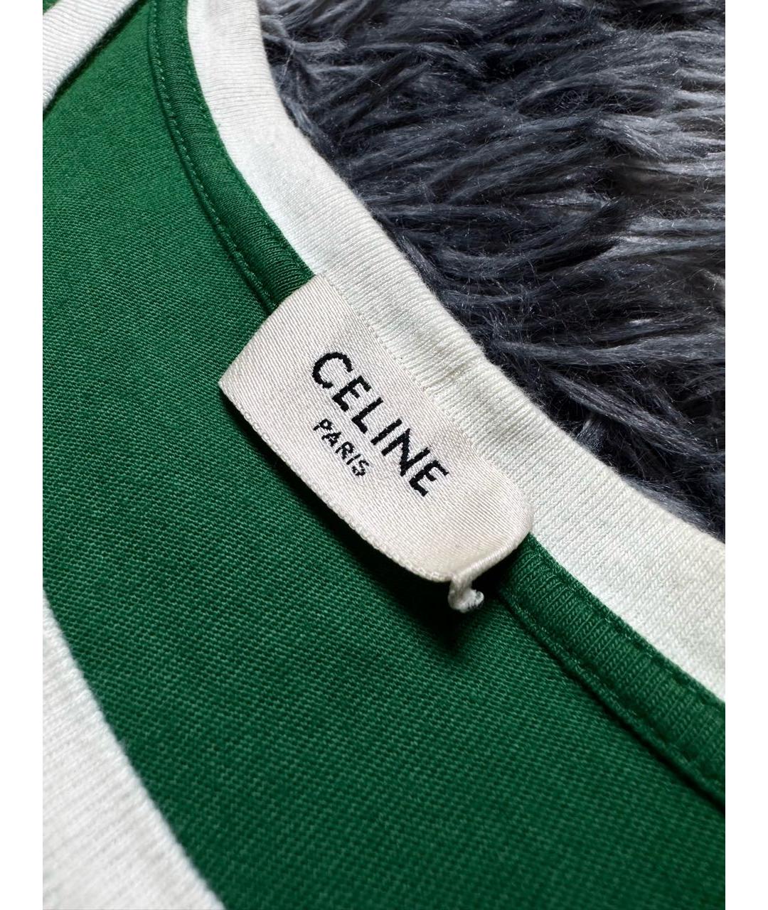 CELINE Белая хлопковая футболка, фото 6