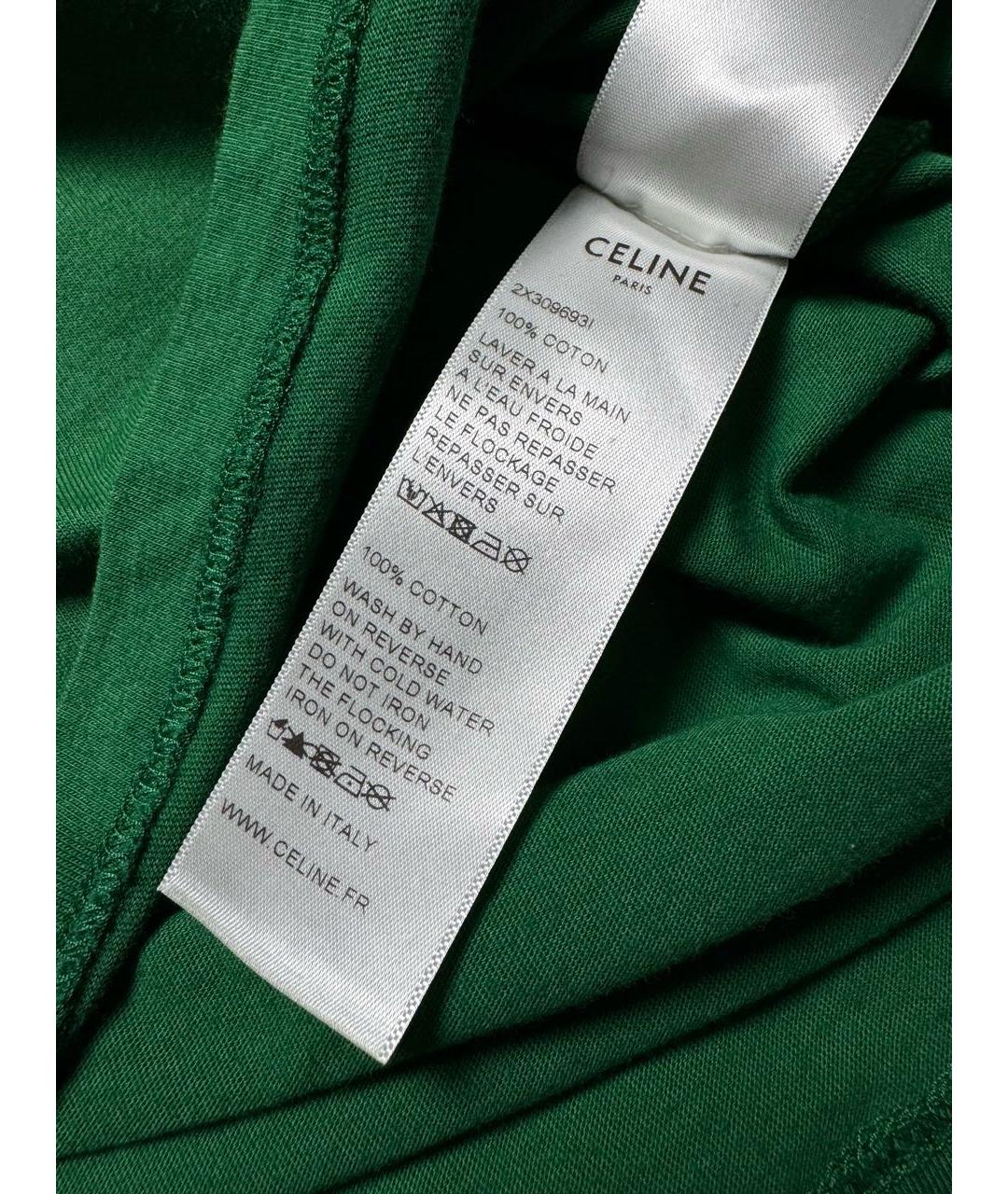 CELINE Белая хлопковая футболка, фото 8