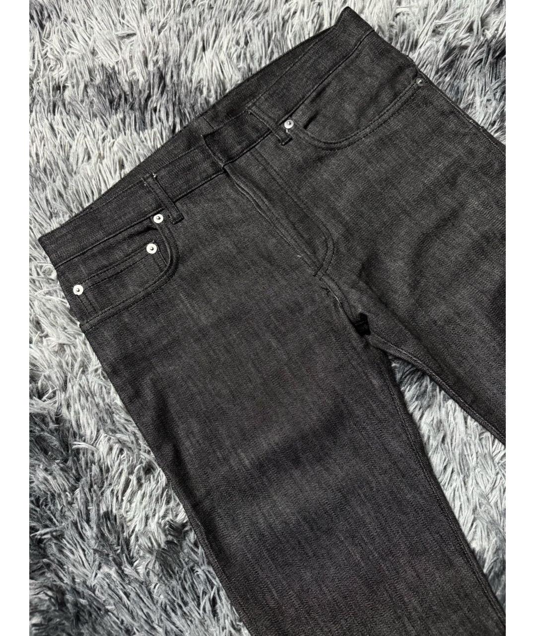 CHRISTIAN DIOR Антрацитовые хлопковые джинсы скинни, фото 4