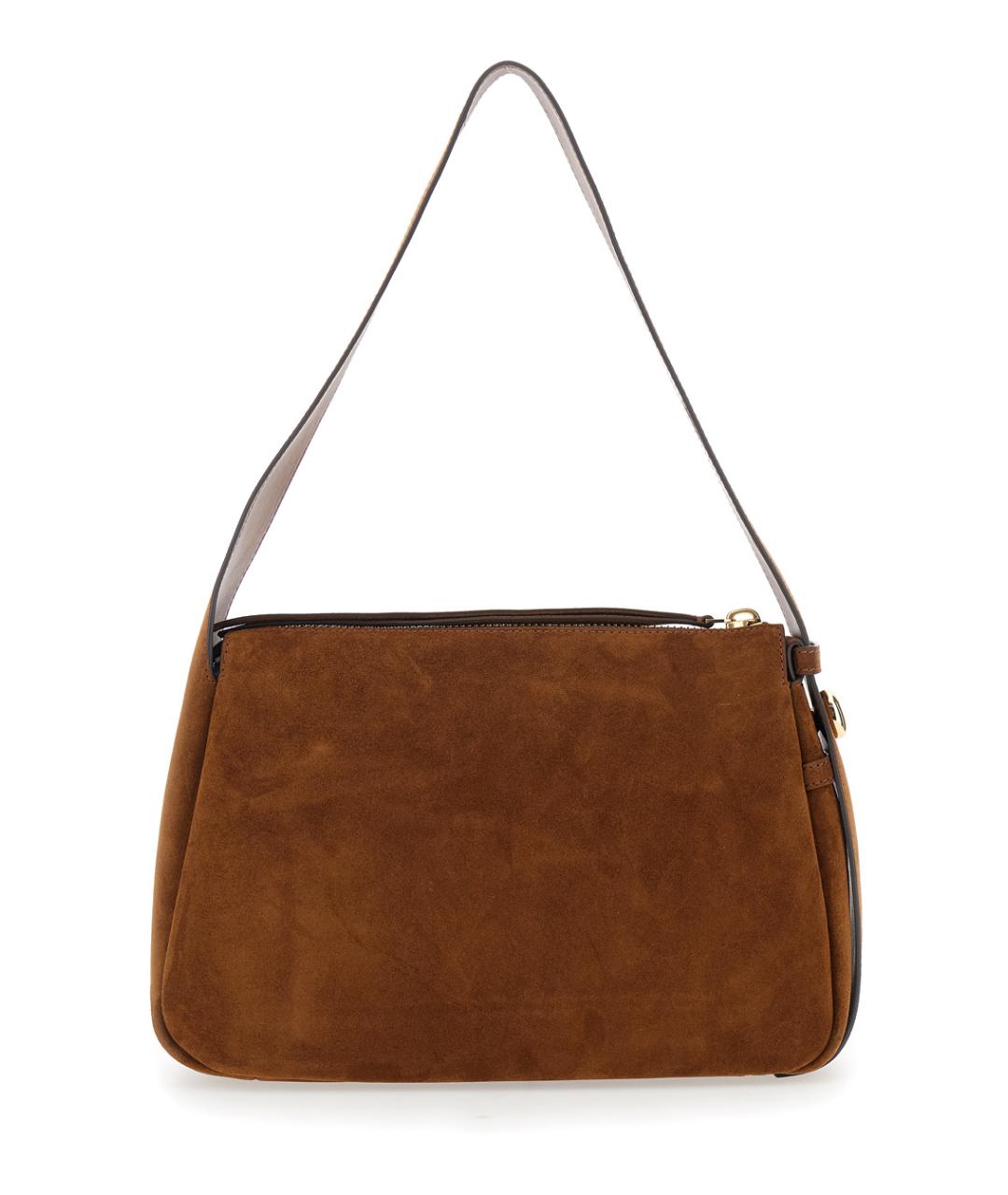 TORY BURCH Коричневая замшевая сумка через плечо, фото 1