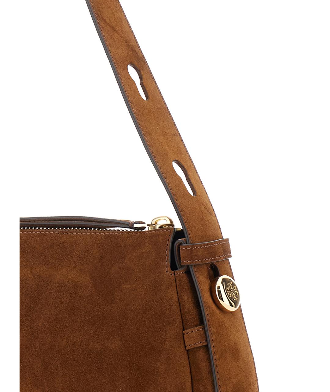 TORY BURCH Коричневая замшевая сумка через плечо, фото 2