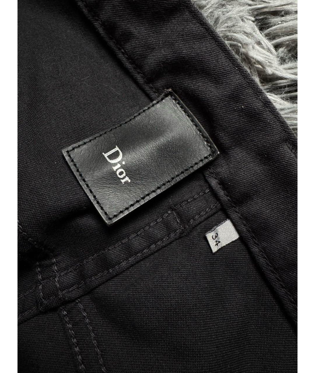 CHRISTIAN DIOR Черные хлопковые прямые джинсы, фото 5