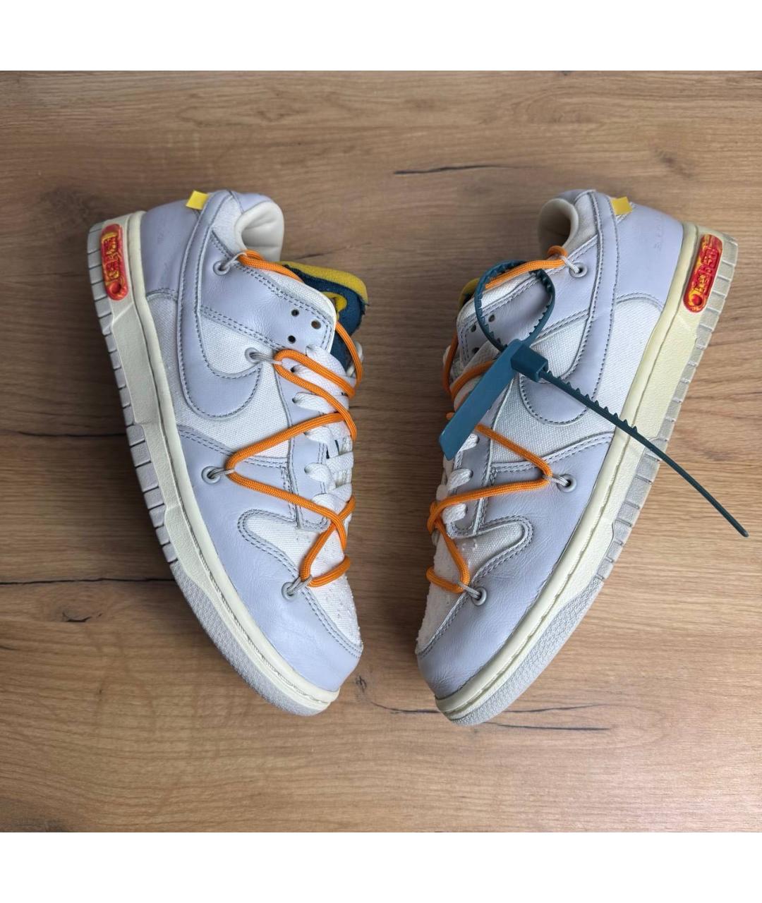 NIKE X OFF-WHITE Голубые низкие кроссовки / кеды, фото 8