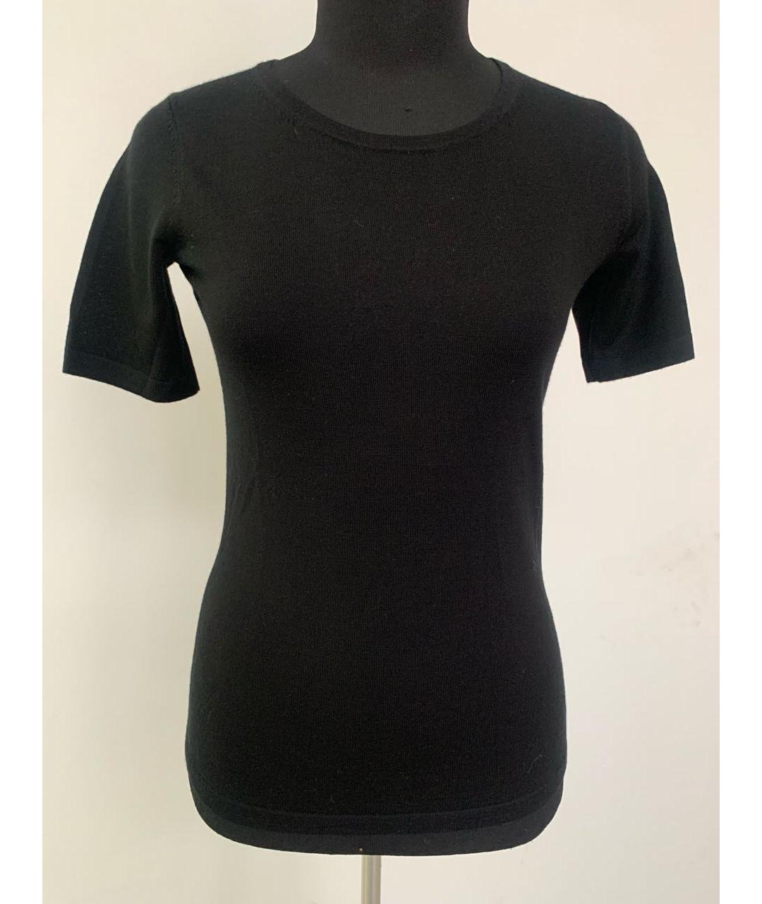 CHANEL Черная шерстяная футболка, фото 4