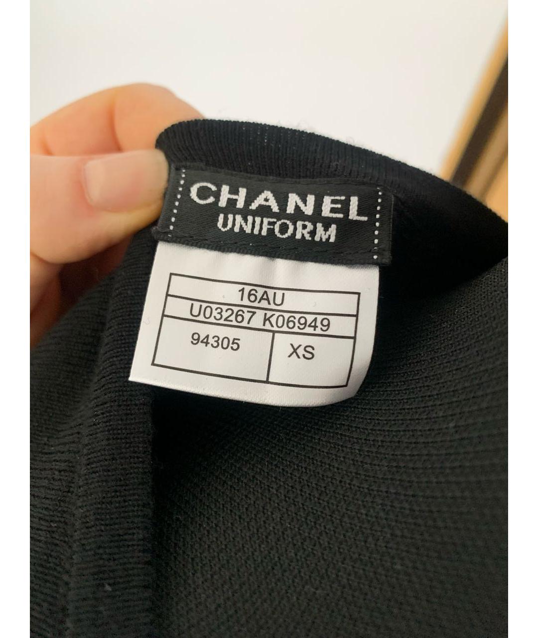 CHANEL Черная шерстяная футболка, фото 2