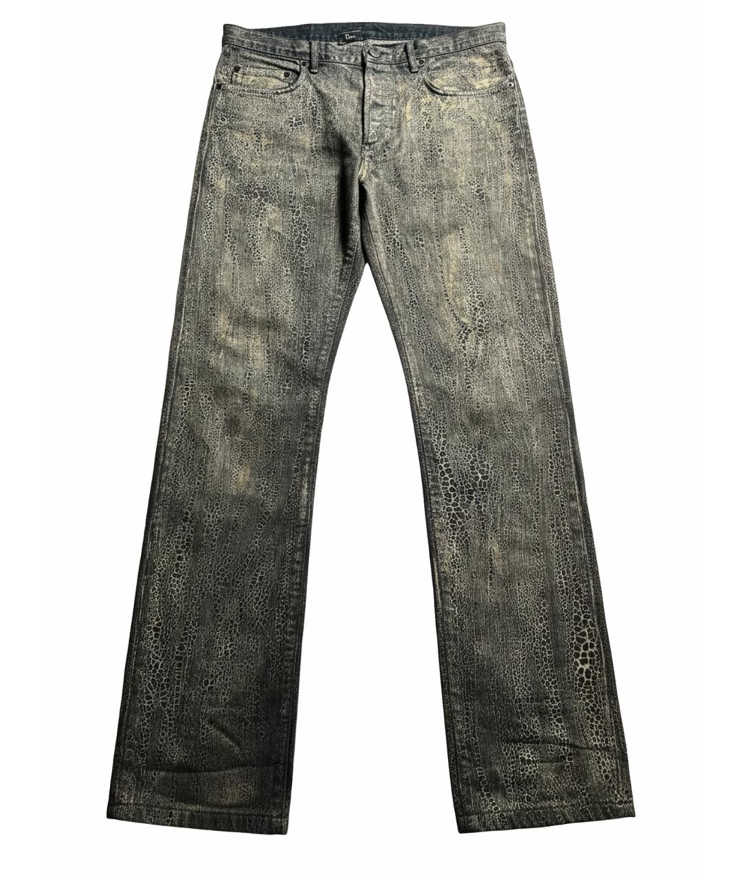 CHRISTIAN DIOR Хаки хлопковые прямые джинсы, фото 1