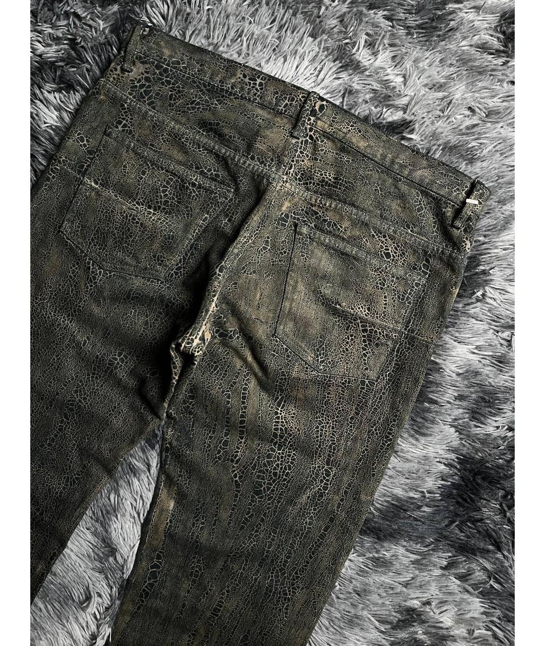 CHRISTIAN DIOR Хаки хлопковые прямые джинсы, фото 3