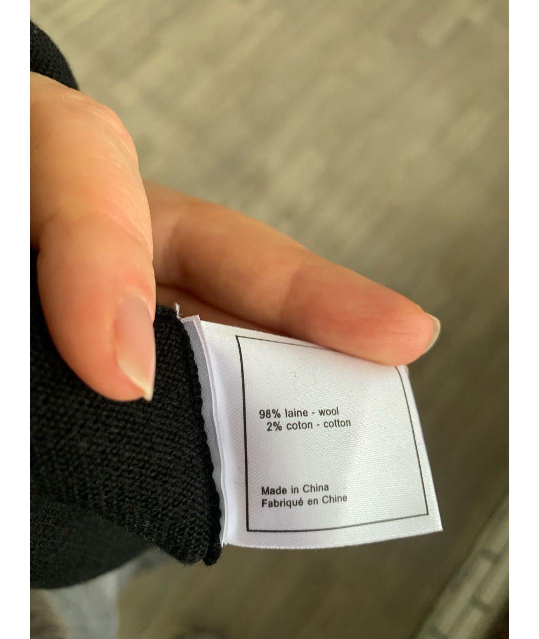CHANEL Черный шерстяной кардиган, фото 6