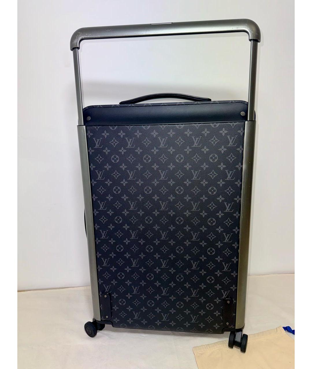 LOUIS VUITTON Антрацитовый кожаный чемодан, фото 3