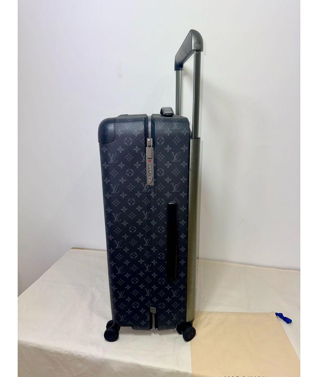 LOUIS VUITTON Антрацитовый кожаный чемодан, фото 2